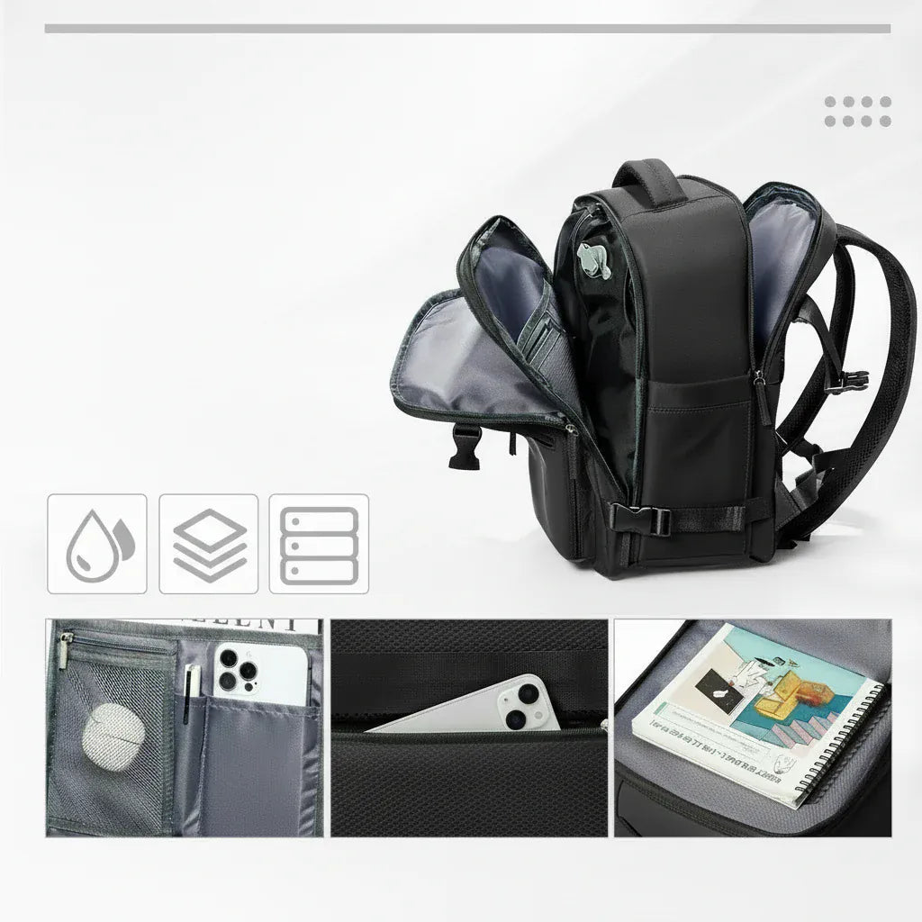 Sac à Dos à Compression Unisexe – Compact et modulable